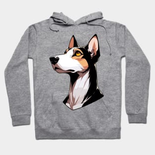 Stunning and Cool Ibizan Hound Monochrome and Gold Portrait for Father's Day Hoodie